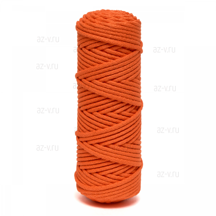 Шнур хлопковый 5 мм.,  50 м., апельсиновый, AZ 5-1250 
