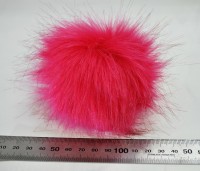 Помпон  искусственный мех, тем.розовый - диаметр 8 см. 