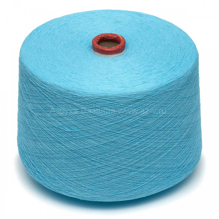 Пряжа в бобинах, Zafer tekstil, 1180 голубой, 60% хлопок/ 40% акрил, Турция   
