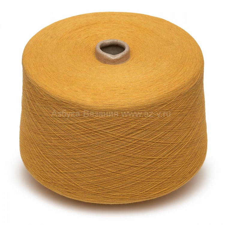 Пряжа в бобинах, Zafer tekstil, желтый 406, 60% хлопок/ 40% акрил, Турция
