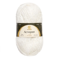 Пряжа "Астория", отбелка 002, хлопок 65%, шерсть 35%, 50 г.