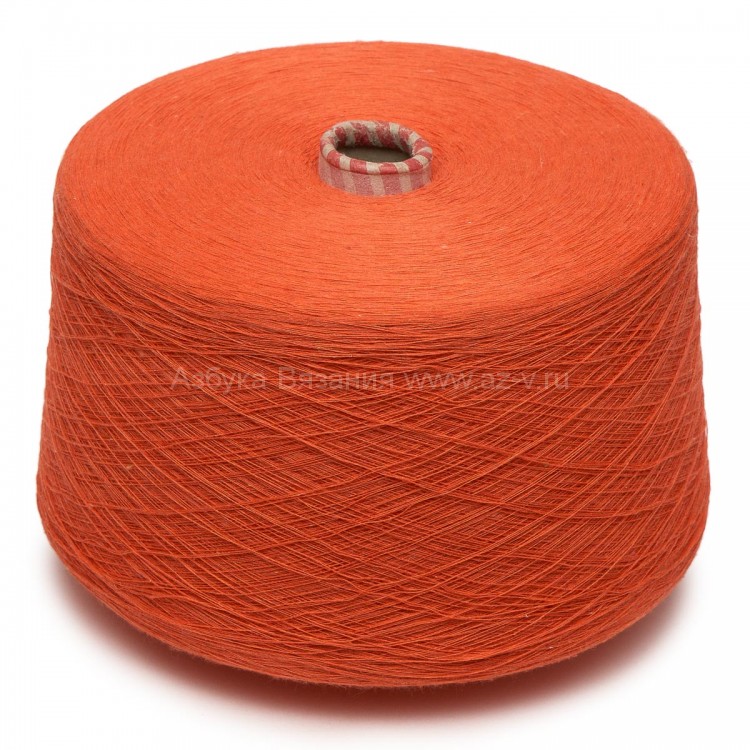 Пряжа в бобинах, Zafer tekstil, оранжевый 503, 60% хлопок/ 40% акрил