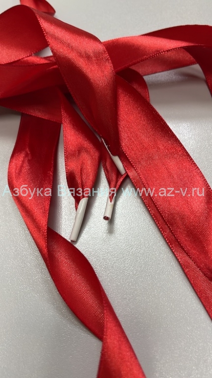 Лента атласная с наконечником 12 мм, красный