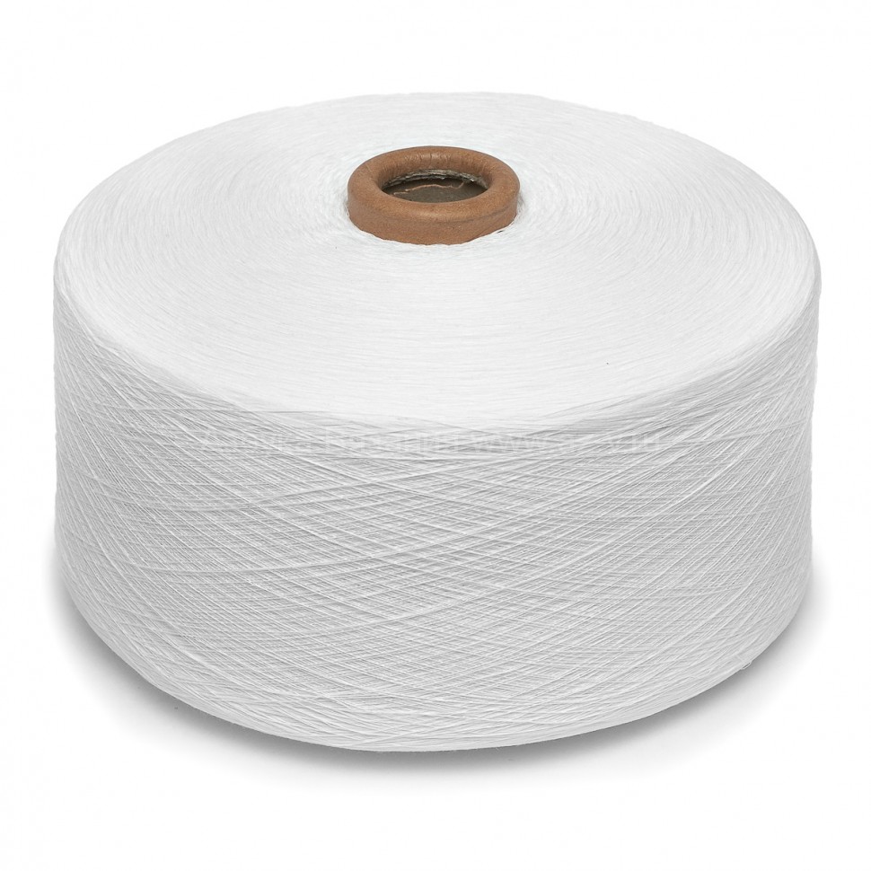 Пряжа в бобинах, Zafer tekstil, белый B-101, 60% хлопок/ 40% акрил, Турция
