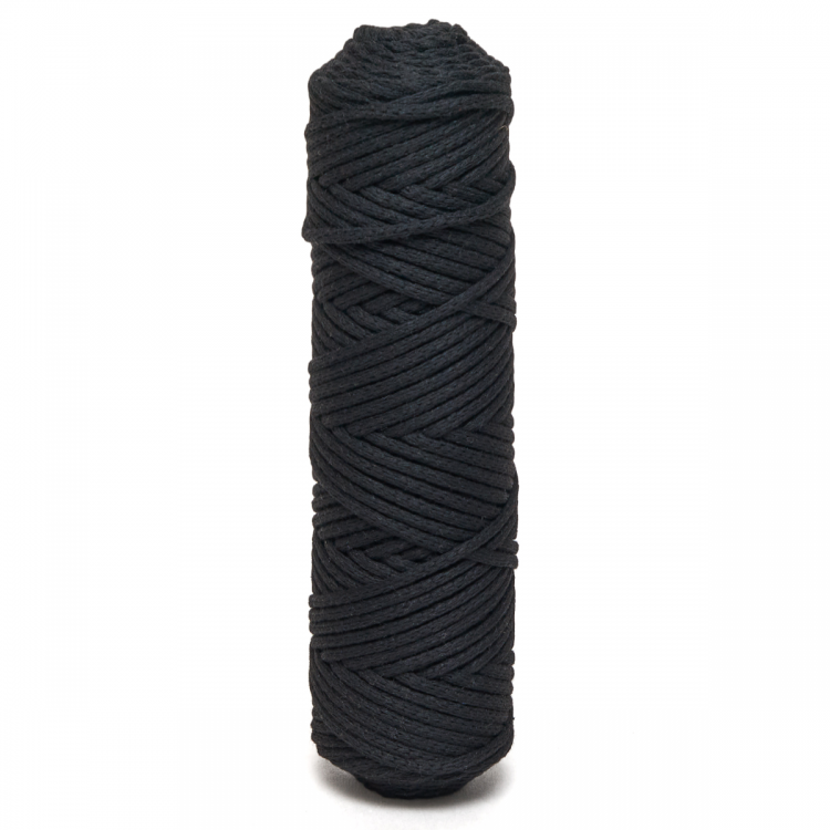 Шнур хлопковый 3 мм.,  50 м., черный, AZ 3-021