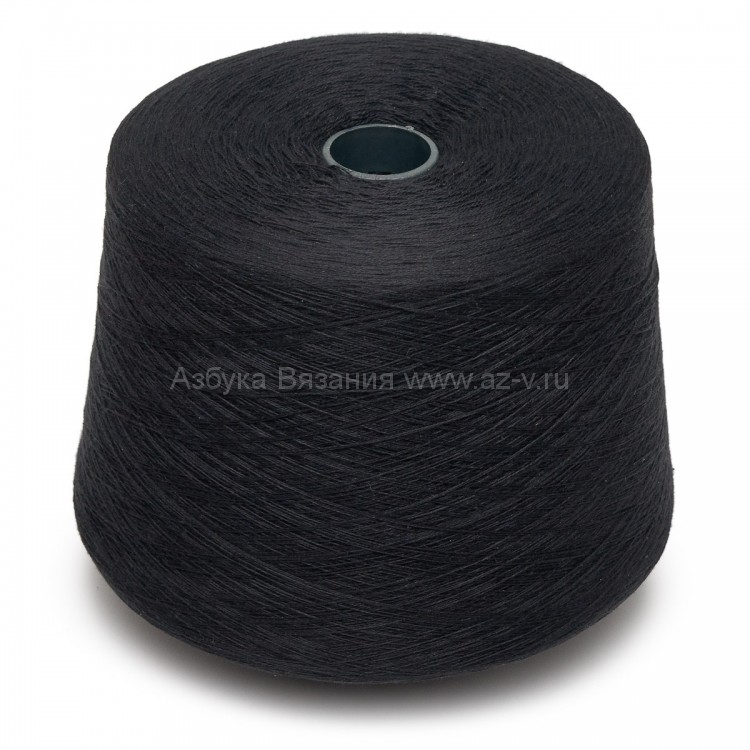 Пряжа в бобине Zafer tekstil, 1540 чёрный, 50% хлопок / 50% акрил, Ne 20/2, Турция