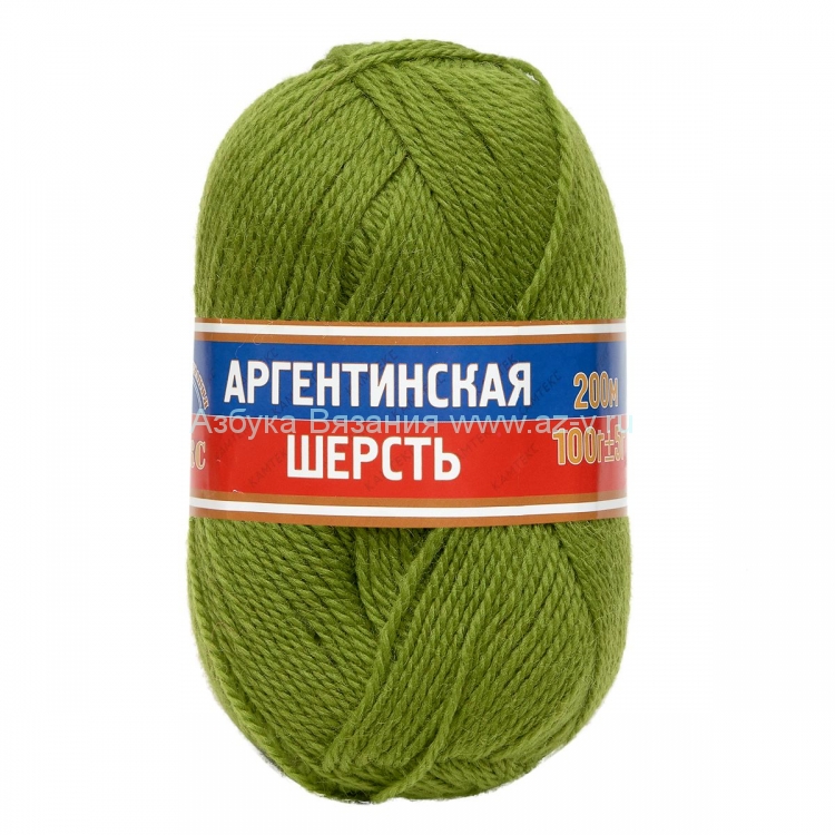 Пряжа "Аргентинская шерсть", липа 130, шерсть 100%, 100 г.