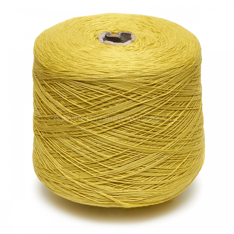 Пряжа в бобине, горчица 1330 coto, Loro Piana COT-ONE-SILK, 80% хлопок, 20% шёлк