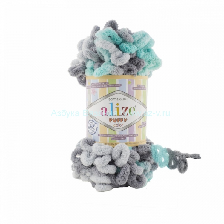 Пряжа Alize Puffy Color, 6076, микрополиэстер 100%, 100 г.  