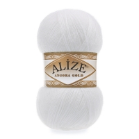 Пряжа Alize Angora Gold белый 055, 20% шерсть, 80% акрил, 100 гр. 