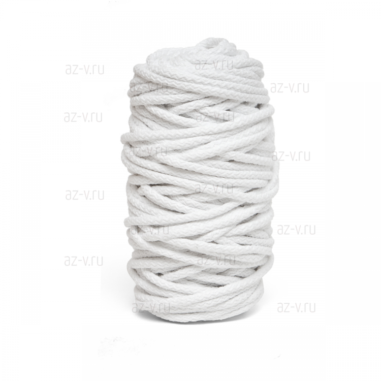 Шнур хлопковый для шитья жесткий 5 мм., белый, AZ 5-SHH-101
