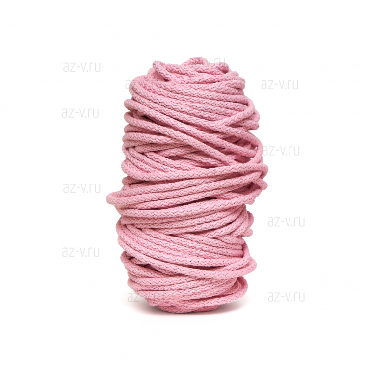 Шнур хлопковый для шитья жесткий  5 мм., светло розовый, AZ 5-SHH-131