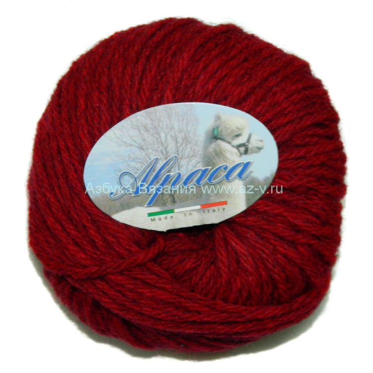 Пряжа Alpaca 25 "Бордовый" (0130) 25% альпака, 30% шерсть, 45% акрил, 50 гр. 