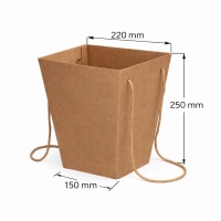 Коробка для цветов 150х220х250 мм. крафт
