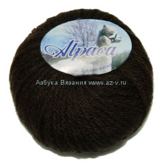 Пряжа Alpaca 25 "Шоколад" (0110) 25% альпака, 30% шерсть, 45% акрил, 50 гр.           