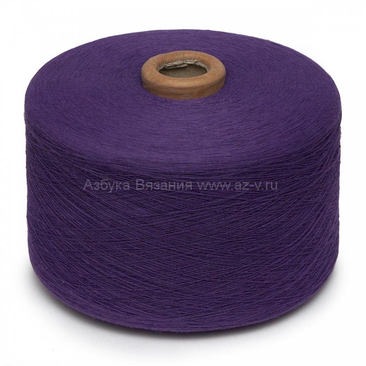 Пряжа в бобинах, Zafer tekstil, B-134 фиолетовый, 60% хлопок/ 40% акрил, Турция