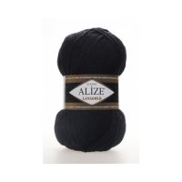 Пряжа Alize Lanagold, черный 060, 49% шерсть, 51% акрил, 100 гр.