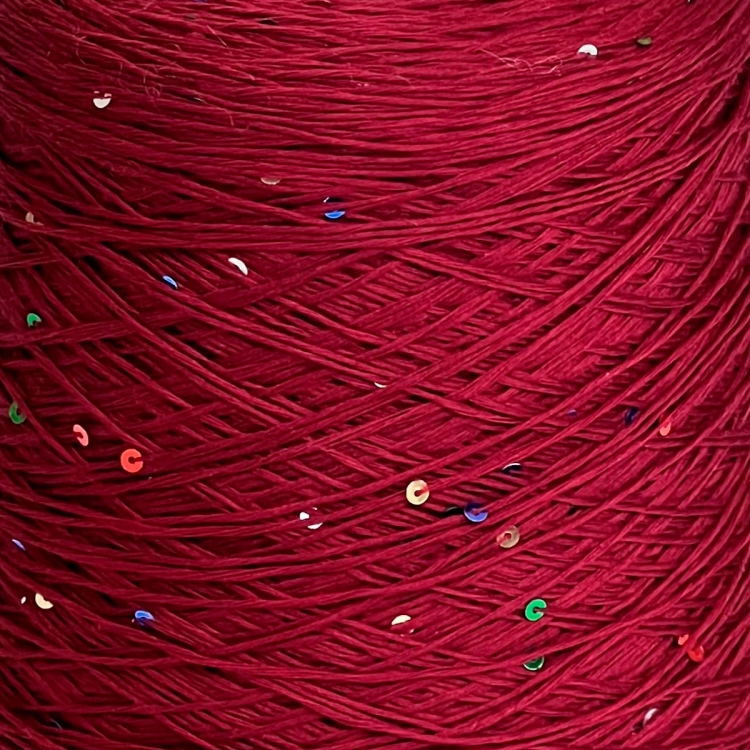 Пряжа в бобине, Paillettes Merino, 8017 вишня, 100% меринос 