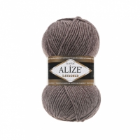 Пряжа Alize Lanagold, коричневый меланж 240, 49% шерсть, 51% акрил, 100 гр.