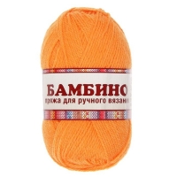Пряжа "Бамбино", оранжевый 035, шерсть меринос 35%, акрил 65%, 50 г.