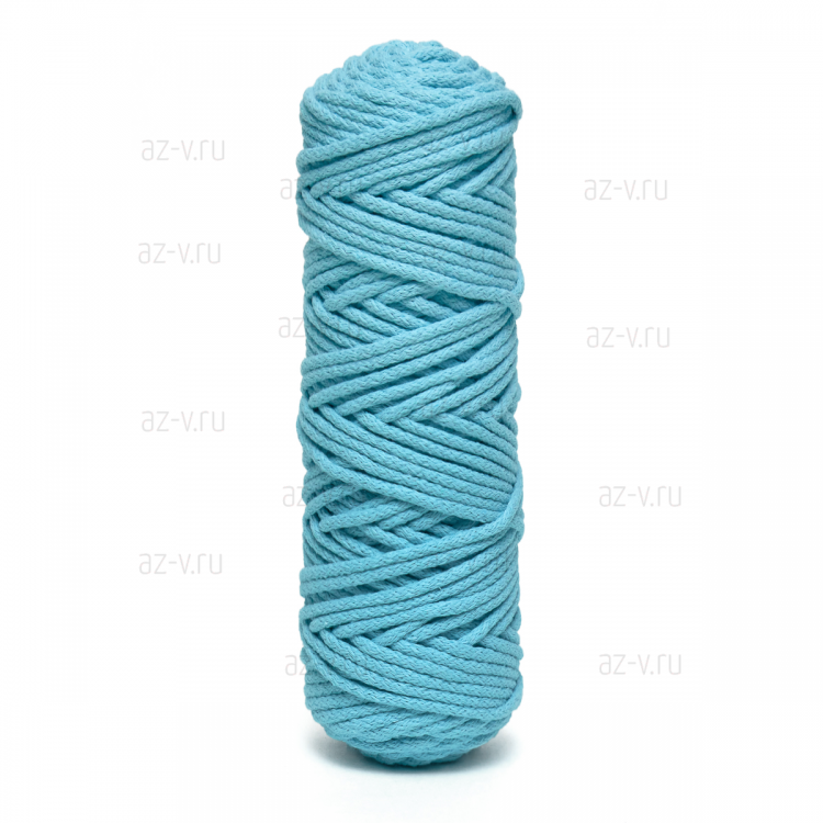Шнур хлопковый 5 мм.,  50 м., голубой, AZ 5-1180
