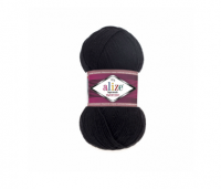 Пряжа Alize Superwash Comfort Socks, черный 060, 75% шерсть, 25% полиамид, 100 гр.